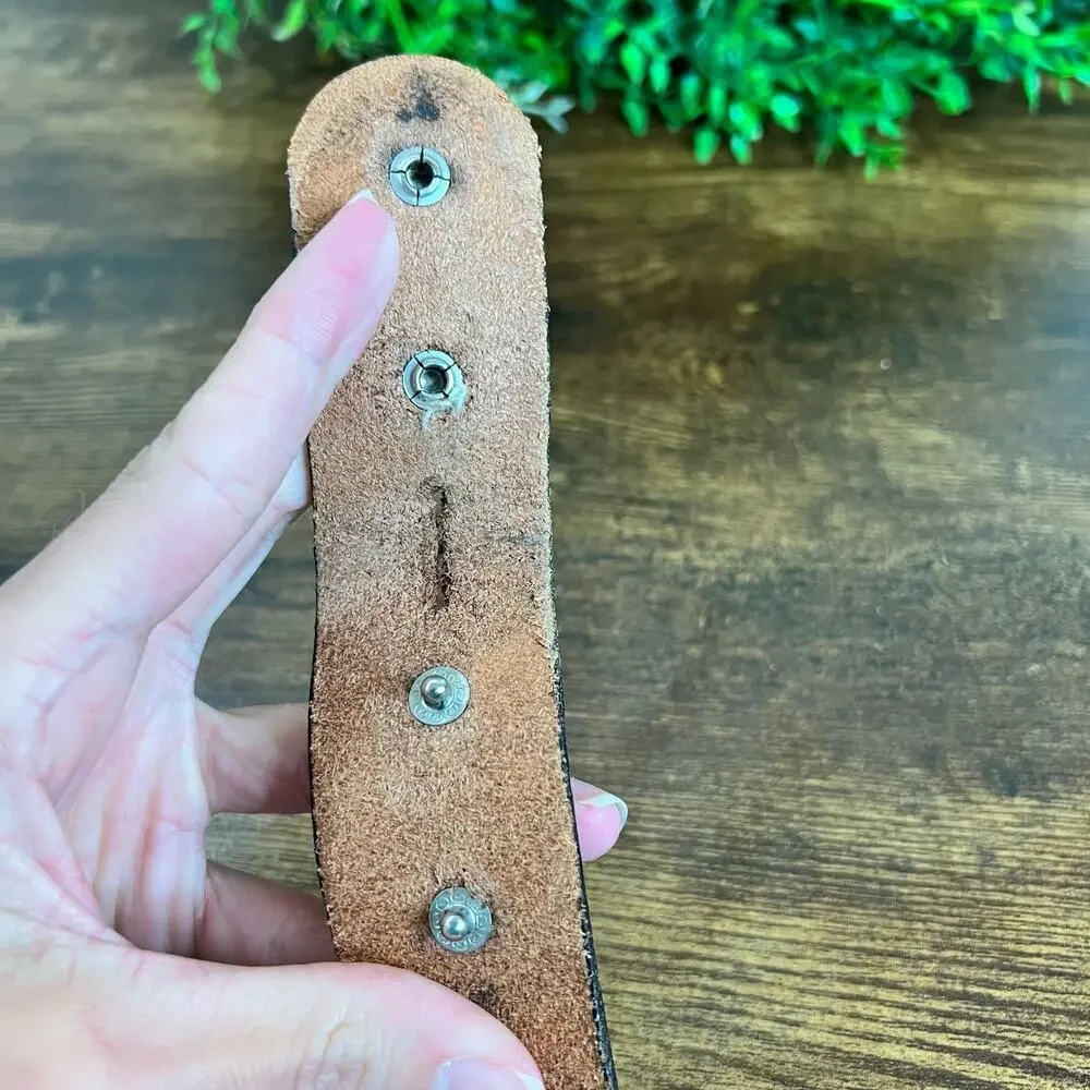 Vintage Bass Fishing Genuine Leather Belt 46